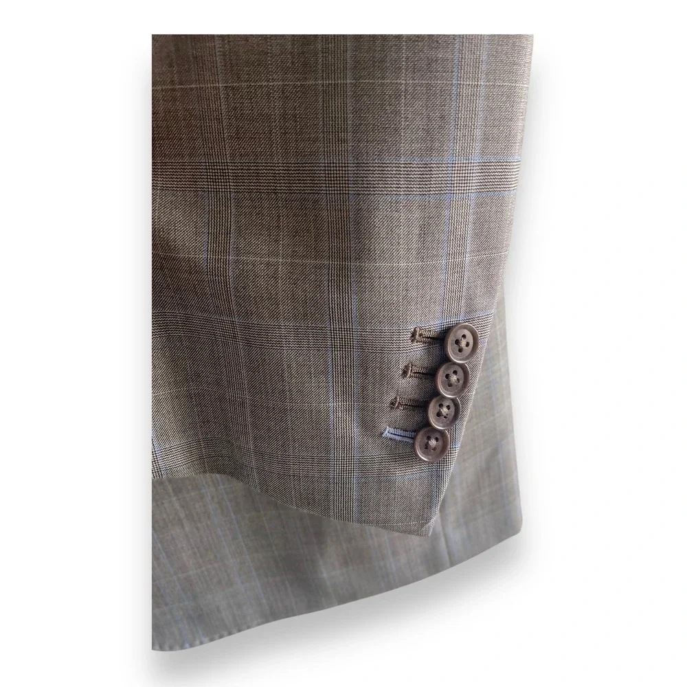 Vitale Barberis Canonico Super 140s Wool Glen Plaid Blazer Astor & Black Bespoke